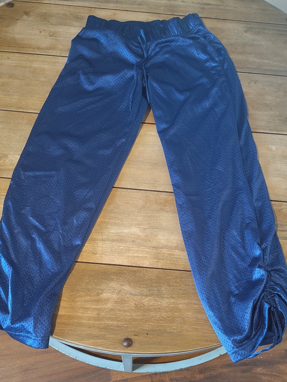 Women's Deep Blue Mesh Drawstring Jogger Pants